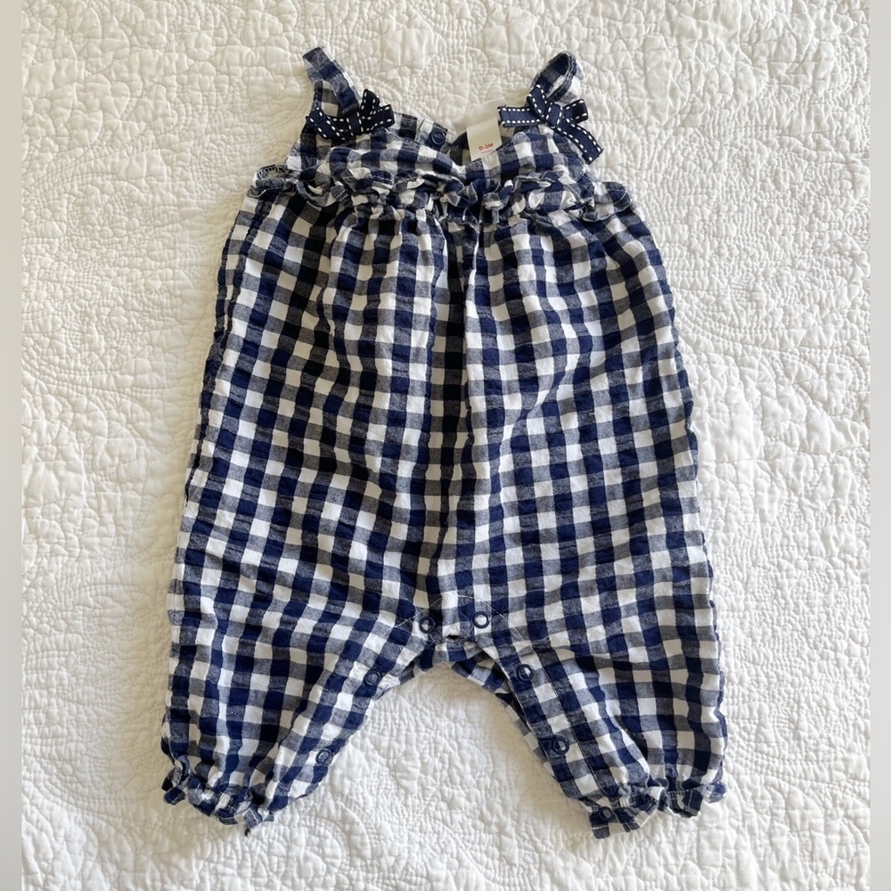 Cat&Jack Baby Outfit Checkered Gingham with Bows
